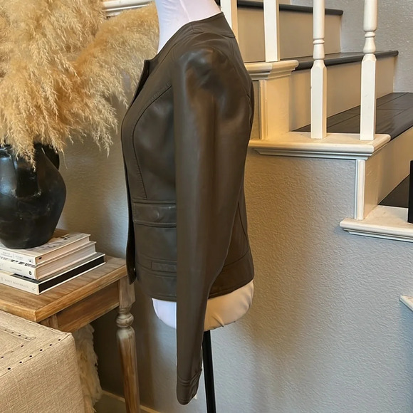 Kut From The Kloth Gray Vegan Leather Jacket Size Small - Picture 3 of 7